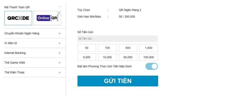 cách nạp tiền W8